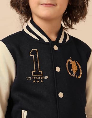 USPA Kids Boys Brand Embroidered Regular Fit Sweatshirt (UKSWS0332_Navy_2-3 Years)