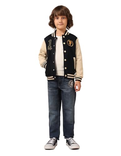 USPA Kids Boys Brand Embroidered Regular Fit Sweatshirt (UKSWS0332_Navy_2-3 Years)