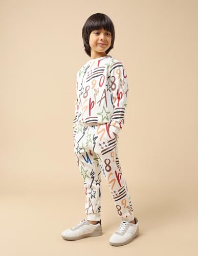 USPA Kids Boys Graphic Printed Regular Fit Sweatshirt (UKSWS0340_Off White_2-3 Years)