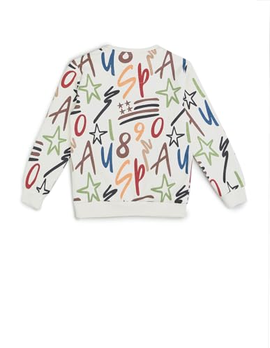 USPA Kids Boys Graphic Printed Regular Fit Sweatshirt (UKSWS0340_Off White_2-3 Years)