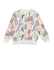 USPA Kids Boys Graphic Printed Regular Fit Sweatshirt (UKSWS0340_Off White_2-3 Years)