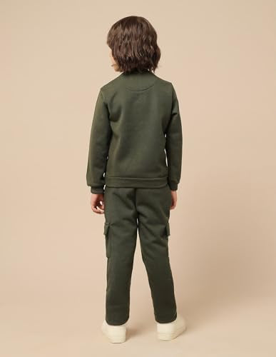 U.S. Polo Assn. Kids Boy's Cotton Crew Neck Sweatshirt (UKSWS0348_Olive