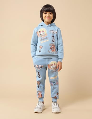 USPA Kids Boys Graphic Brand Printed Regular Fit Sweatshirt (UKSWS0375_Blue_2-3 Years)