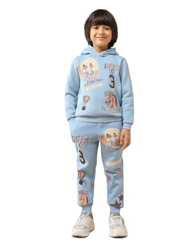 USPA Kids Boys Graphic Brand Printed Regular Fit Sweatshirt (UKSWS0375_Blue_2-3 Years)