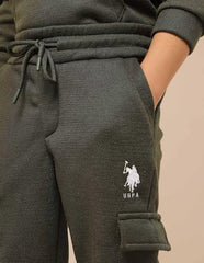 U.S. Polo Assn. Kids Boy's Regular Track Pants (UKTRK0272_Olive