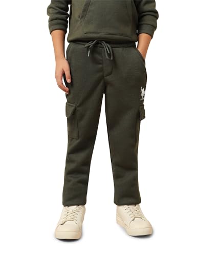 U.S. Polo Assn. Kids Boy's Regular Track Pants (UKTRK0272_Olive