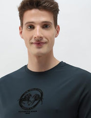 U.S. Polo Assn. Denim Co. Men's Brand Embossed Black & Gold Slim Fit T-Shirt (UDTSH4003_Teal_XL)