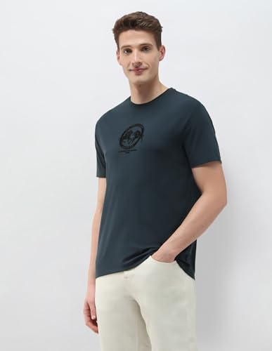 U.S. Polo Assn. Denim Co. Men's Brand Embossed Black & Gold Slim Fit T-Shirt (UDTSH4003_Teal_XL)