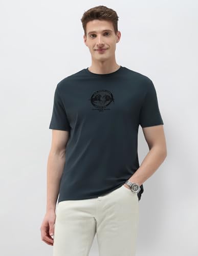 U.S. Polo Assn. Denim Co. Men's Brand Embossed Black & Gold Slim Fit T-Shirt (UDTSH4003_Teal_XL)