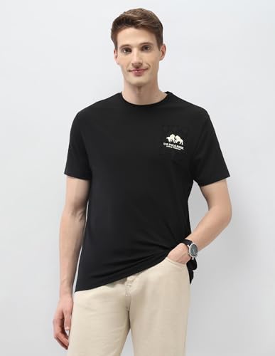 U.S. Polo Assn. Denim Co. Men's Solid Slim Fit Black & Gold T-Shirt
