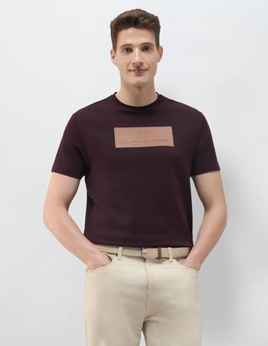 U.S. Polo Assn. Denim Co. Men's Black & Gold Brand Embossed Slim Fit T-Shirt