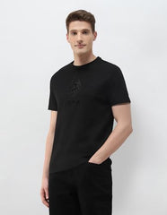 U.S. Polo Assn. Denim Co. Men's Black & Gold Brand Embossed Slim Fit T-Shirt