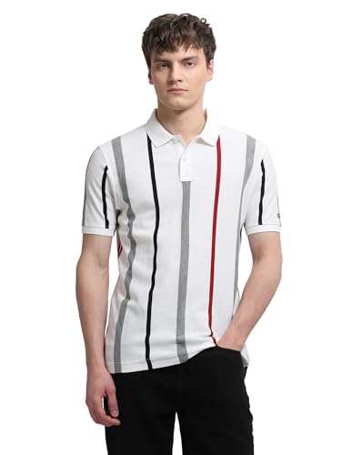 Arrow Sport Men's Vertical Striped Regular Fit Polo Shirt