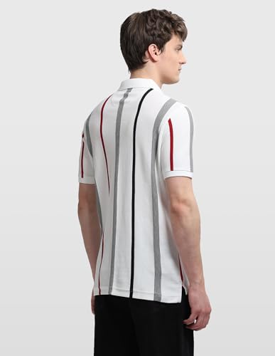 Arrow Sport Men's Vertical Striped Regular Fit Polo Shirt
