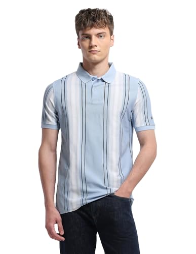 Arrow Sport Men's Vertical Striped Regular Fit Polo Shirt