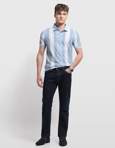 Arrow Sport Men's Vertical Striped Regular Fit Polo Shirt