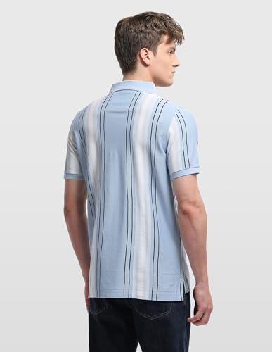 Arrow Sport Men's Vertical Striped Regular Fit Polo Shirt