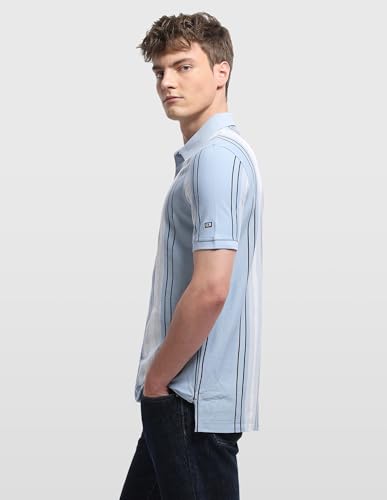 Arrow Sport Men's Vertical Striped Regular Fit Polo Shirt