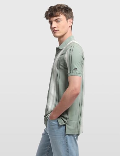 Arrow Sport Men's Vertical Striped Regular Fit Polo Shirt