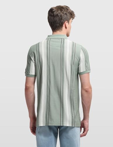 Arrow Sport Men's Vertical Striped Regular Fit Polo Shirt