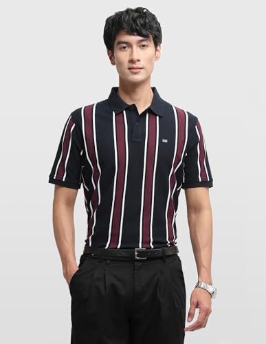 Arrow Sport Men's Vertical Striped Patterned Knit Regular Fit Polo Shirt