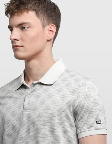 Arrow Sport Men's Geometric Printed Regular Fit Polo Shirt (ASALTS3486_Grey_M)