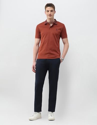 U.S.Polo Association Men's Solid Slim Fit Polo Shirt (USTSHP0767_Rust_L)