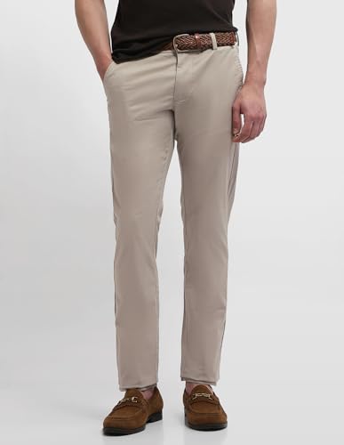Arrow Sport Men's Bronson Slim Fit Chinos in casual beige fabric, showing the front view with pockets and belt loops.