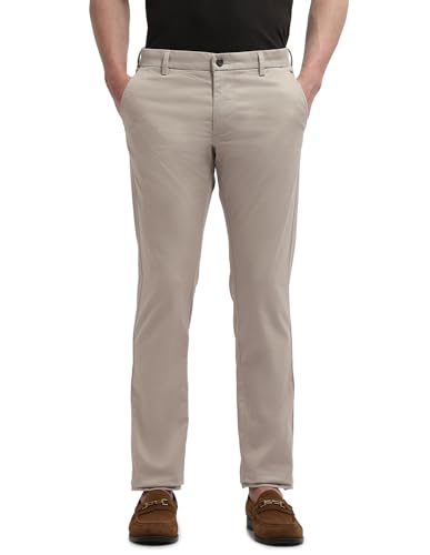 Arrow Sport men's Bronson slim fit chinos with art detail, casual men's trousers in a relaxed fit, front view showing fabric texture.