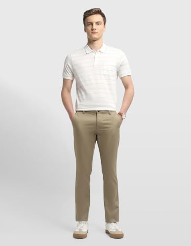 Arrow Sport men's textured Bronson slim fit trousers, casual men's lower wear, showing the fabric texture and fit.