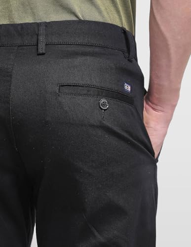 Arrow Sport men's solid Bronson slim fit casual trousers, shown in a neutral color, designed for a comfortable and stylish fit.