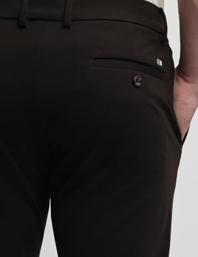 Arrow Sport Men's Bronson Slim Fit Knitted Trousers (ASALTR2720_Dark Brown_32)