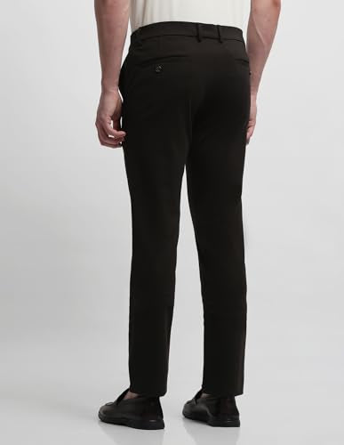 Arrow Sport Men's Bronson Slim Fit Knitted Trousers (ASALTR2720_Dark Brown_32)