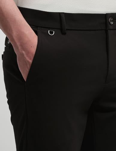 Arrow Sport Men's Bronson Slim Fit Knitted Trousers (ASALTR2720_Dark Brown_32)
