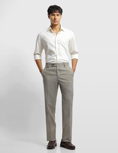 Arrow Men's Dobby Hudson Regular Fit Trousers (ARALTR2013_Light Brown_30)