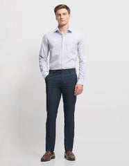 Arrow Men's Dobby Hudson Tailored Fit Trousers (ARALTR2044_Navy_38)