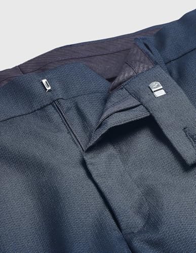 Arrow Men's Dobby Hudson Tailored Fit Trousers (ARALTR2044_Navy_38)