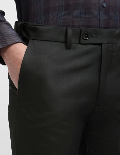 Arrow Men's Hudson Regular Fit Dobby Trousers (ARALTR2067_Black_32)