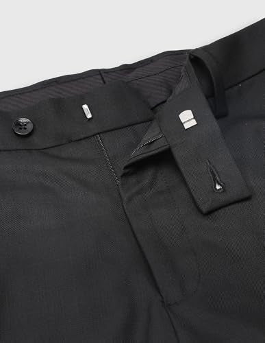 Arrow Men's Hudson Regular Fit Dobby Trousers (ARALTR2067_Black_32)