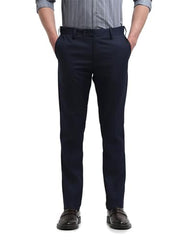 Arrow Men's Hudson Tailored Regular Fit Dobby Trousers (ARALTR2083_Navy_32)
