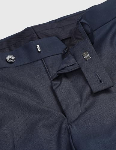 Arrow Men's Hudson Tailored Regular Fit Dobby Trousers (ARALTR2083_Navy_32)