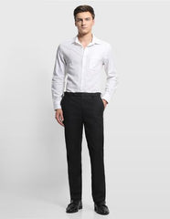 Arrow Men's Dobby Hudson Tailored Fit Trousers (ARALTR2087_Black_32)