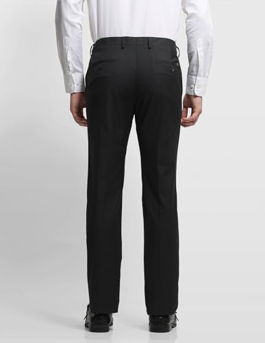 Arrow Men's Dobby Hudson Tailored Fit Trousers (ARALTR2087_Black_32)