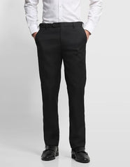 Arrow Men's Dobby Hudson Tailored Fit Trousers (ARALTR2087_Black_32)