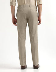 Arrow men's regular fit textured formal trousers, dark color, with a tailored waistband and classic crease front.