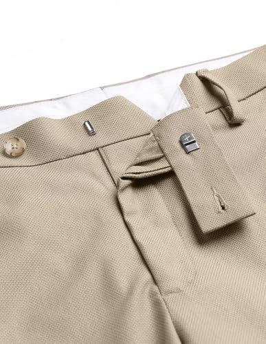 Arrow men's regular fit textured formal trousers, shown in a close-up image highlighting the fabric and classic design.