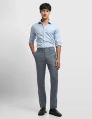 Arrow Men's Dobby Hudson Tailored Fit Trousers (ARALTR2122_Blue_30)