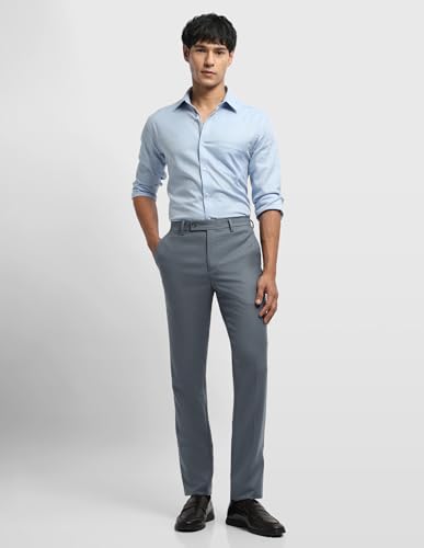 Arrow Men's Dobby Jackson Super Slim Fit Trousers (ARALTR2123_Blue_30)