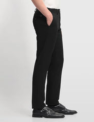 Arrow Men's Hudson Tailored Fit Super Black Trousers (ARALTR2152_Black_32)