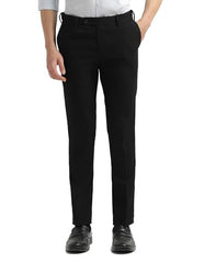 Arrow Men's Hudson Tailored Regular Fit Super Black Trousers
